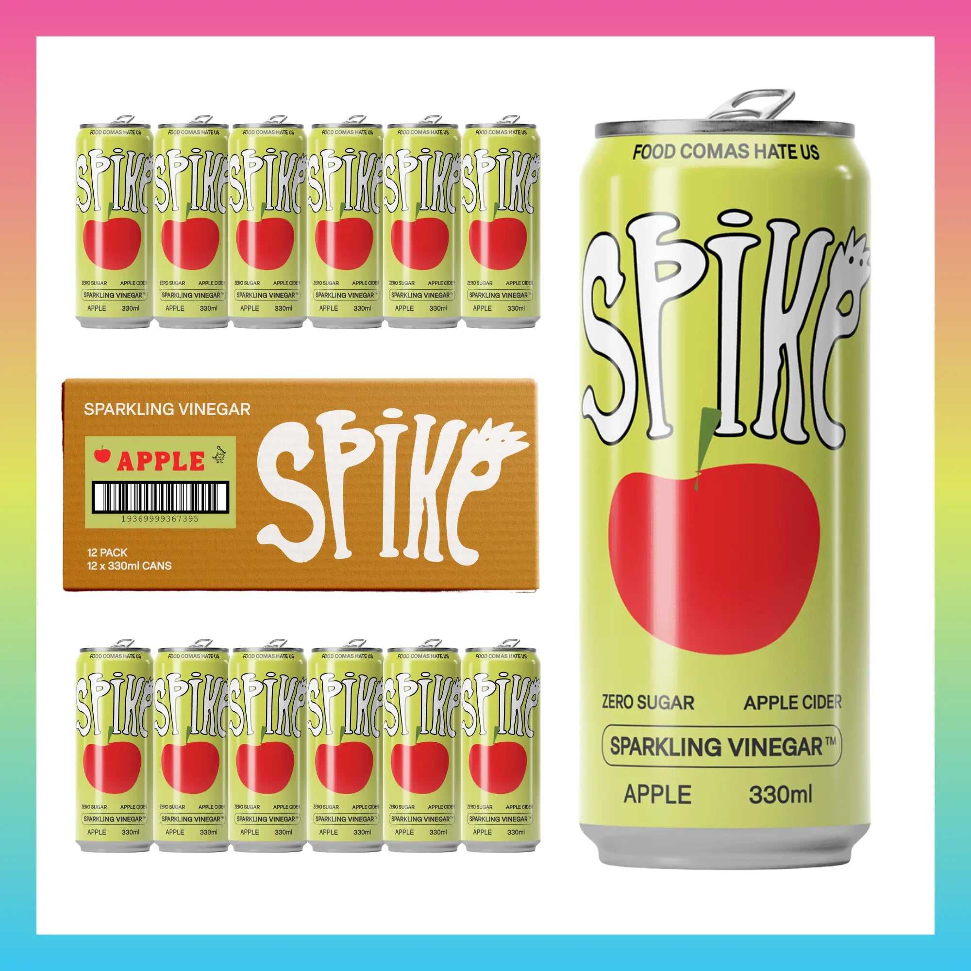 spike Sparkling Vinegar - Apple (12 Pack) spike