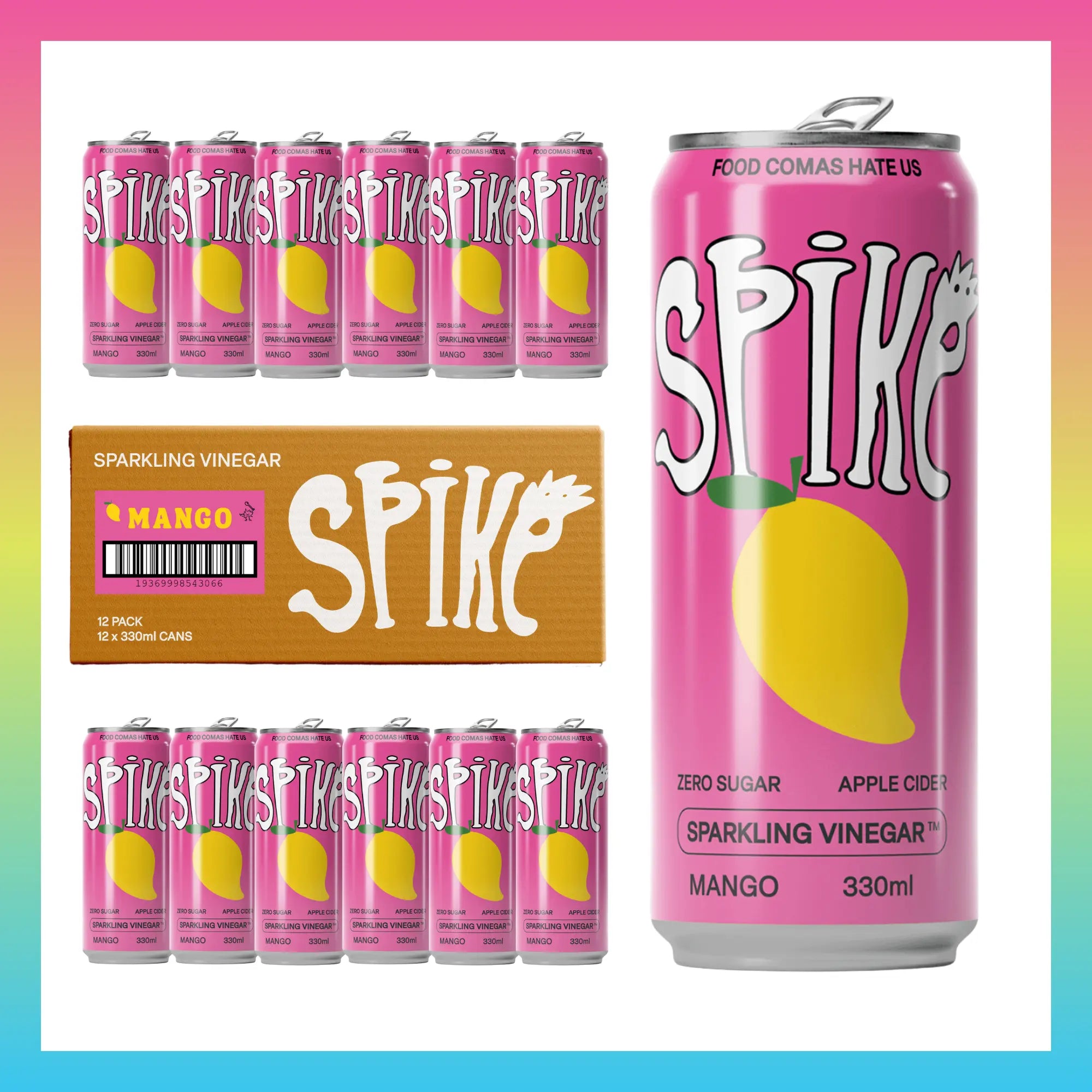 spike Sparkling Vinegar - Mango (12 Pack) spike