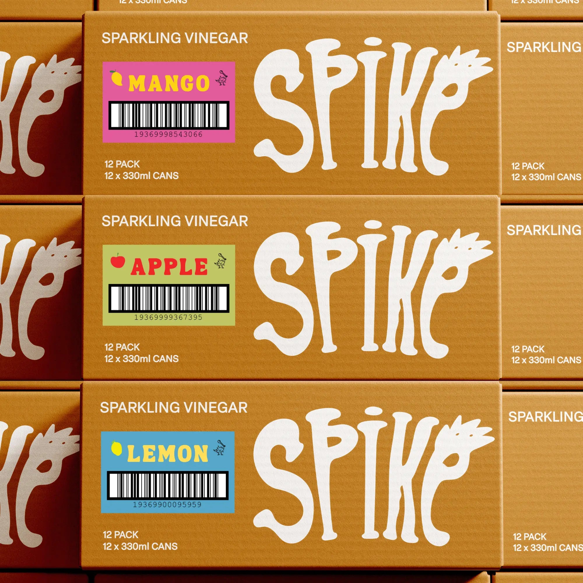 spike Mixed Bundle — Sparkling Vinegar Drink Variety Pack (36 Cans) spike